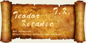 Teodor Kitanić vizit kartica